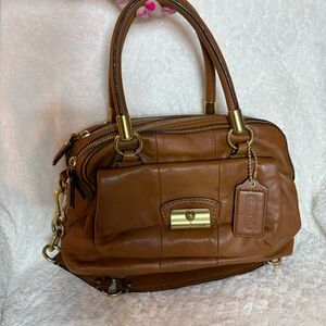 Coach Kristin Satchel Brown Leather Handbag EUC